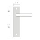 Medidas manilla con placa modelo 4008