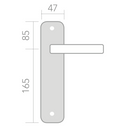 Medidas manilla con placa ovalada para puertas acabado bicolor modelo 1019