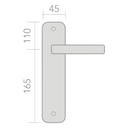 Medidas manilla con placa para puerta modelo mf200