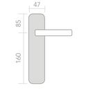 Medidas manilla con placa modelo 1027