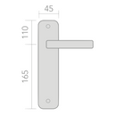 Medidas manilla con placa modelo mf100