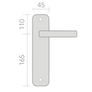 Manilla modelo 'mf400' de aluminio con placa en acabado negro mate para puertas