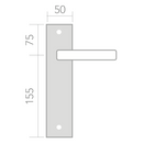 Medidas manilla con placa rectangular modelo 620