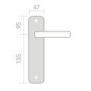 Medidas manilla con placa modelo 508