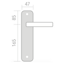 Medidas manilla con placa ovalada para puertas modelo 140