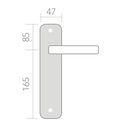 Medidas manilla con placa modelo 430