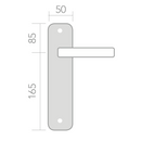 Medidas manilla con placa modelo 320