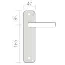 Medidas manilla con placa oval modelo 230