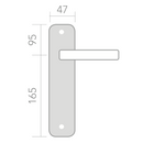 Medidas de manilla con placa modelo 890