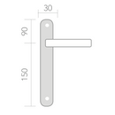 Medidas de manilla con placa estrecha modelo 503