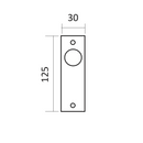 Medidas de Pomo Rectangular de aluminio ideal para muebles y armarios de 125 x 30mm