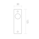 Medidas de pomo con placa ovalada en acabado níquel satinado para muebles y armarios y