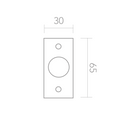 Medidas de Pomo ovalado de aluminio modelo 6033 pequeño para muebles y armarios