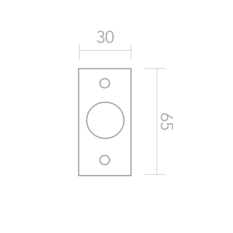 Medidas de Pomo ovalado de aluminio modelo 6033 pequeño para muebles y armarios