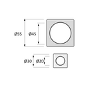 Medidas de Uñeros cuadrados de aluminio en acabado negro ideal para puerta corredera