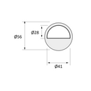 Medidas de Tirador Uñero redondo de acero inoxidable para puerta corredera