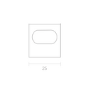 Medidas de Pomo con forma cilindrica de aluminio 25mm de diámetro