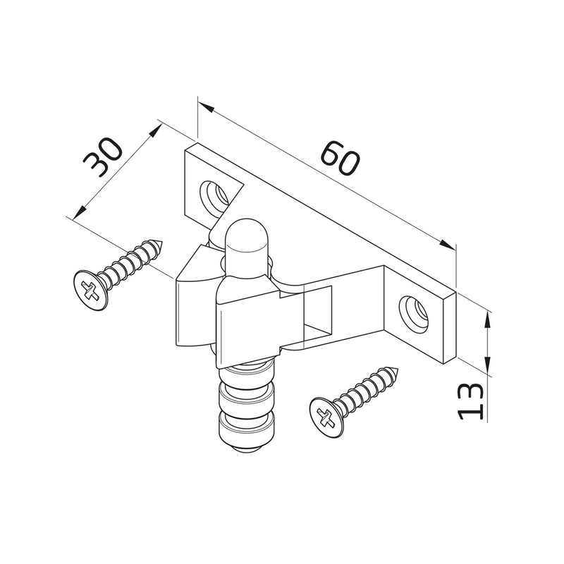 2 golpetes de suelo de zamak cromado para sujeción de puertas y ventanas