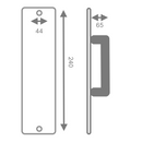Manillón para puerta con placa ovalada de acero inoxidable modelo 134