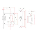 Picaporte con rodillo de vaivén con canto redondo en acabado niquelado de entrada 55mm