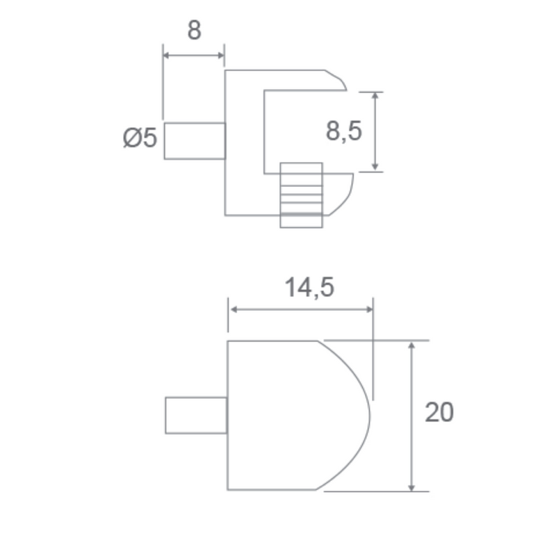 100 nylon screw-on brackets for interior glass shelves of cupboards