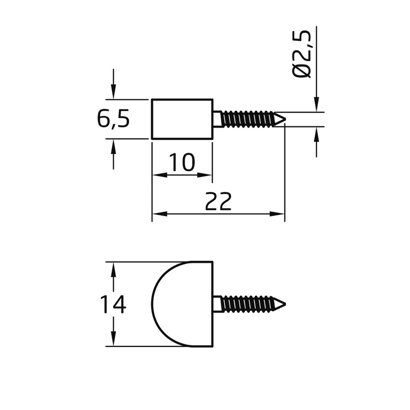 8 soportes de plástico blanco con tirafondo de Ø14X22mm ideal para baldas de armarios