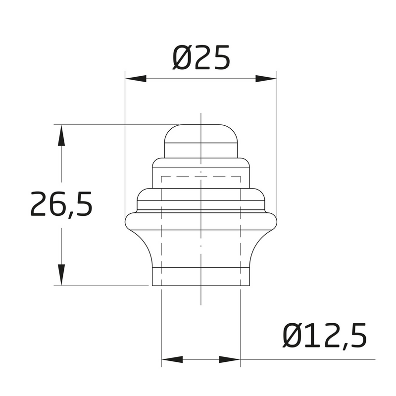 2 embellecedores cromados de Ø12MM forma piña en plástico ideales para tubos de armario