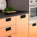 Tirador negro rectangular 3790 de 155x73mm para embutir en muebles y armarios