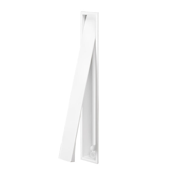 Tirador rectangular de cazoleta Clos blanco de 160mm de altura para puertas correderas