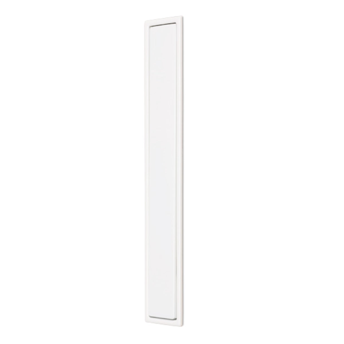 Tirador rectangular de cazoleta Clos blanco de 160mm de altura para puertas correderas