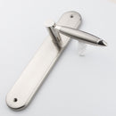 Manilla de zamak con placa ovalada acabado níquel combinado para puertas modelo '630'