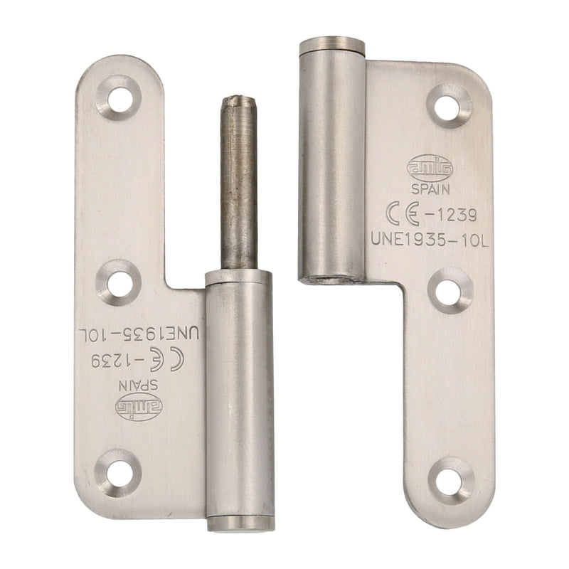 Round edge stainless open blade hinge with CE marking 100x70mm