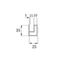 Perfil alto para panel de cabina sanitaria