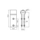Pinza plana de sujeción para tubo de 25mm