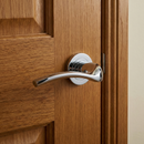 Model '930' Iris wavy zamak handle with round rosette gloss chrome finish for doors 