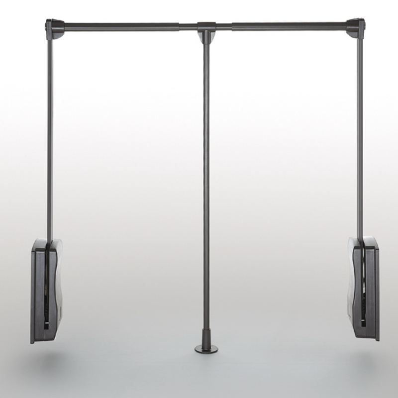Colgador de aluminio de perchas basculante para muebles de 830-1150mm de ancho