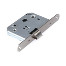 Picaporte descentrado condena a 70mm acabado níquel satinado canto redondo