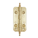 Bisagra especial de seguridad canto redondo con remate para puerta blindada en acabado latonado