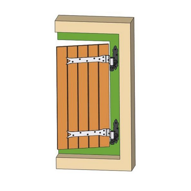 Adjustable Gothic hinge for adjustable hinges with 14mm shaft expandable from 163 to 193mm