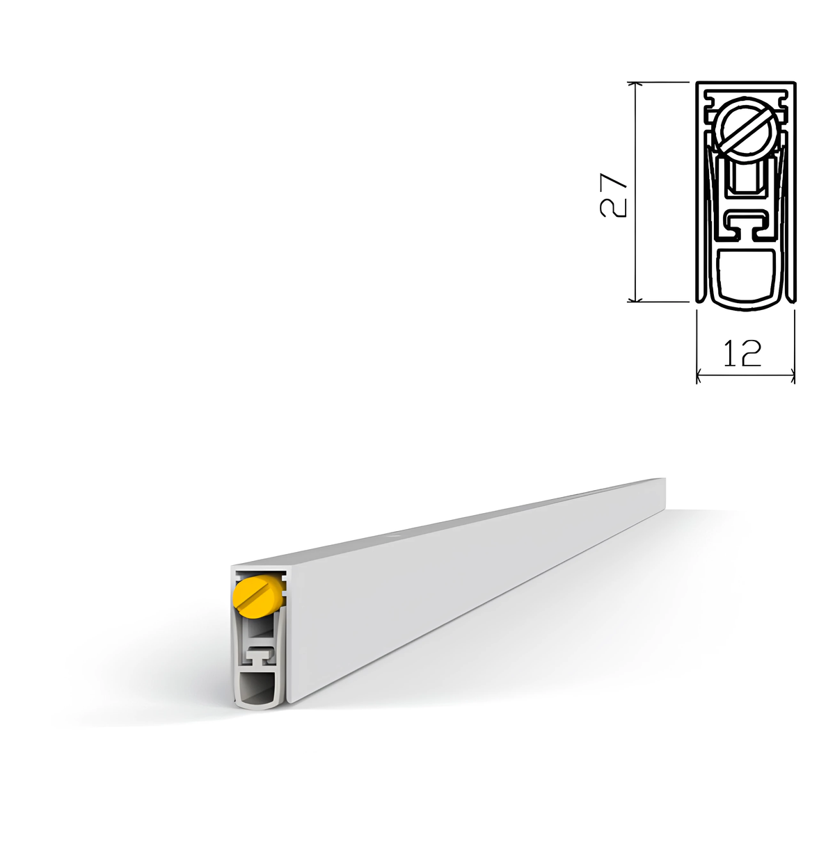 Burlete automático de embutir en aluminio con goma 820mm