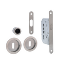 Kit para puerta corredera en acabado níquel satinado con 2 llaves borja incluidas