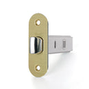 Picaporte tubular redondo en acabado dorado satinado distancia 70mm entre ejes