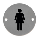 Placa de aço inoxidável para banheiro feminino