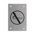 Placa rectangular de atornillar prohibido fumar en acero inoxidable de 15x10cm