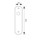 PLACA ovalada de latón para montar manillas. TAPA-POMOS.
