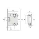 Reversible silent unified latch with 47mm entry