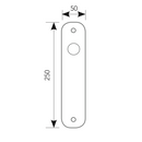 PLACA para montaje de manillas. Acabado en NIQUEL SATINADO.