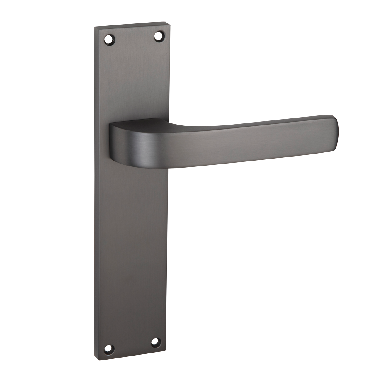 Manilla modelo '710' de zamak con placa rectangular acabado grafito para puertas