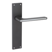 Manilla modelo '810' de zamak con placa rectangular acabado grafito para puertas