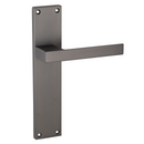 Zamak model '220' handle with rectangular plate finished in graphite for doors 